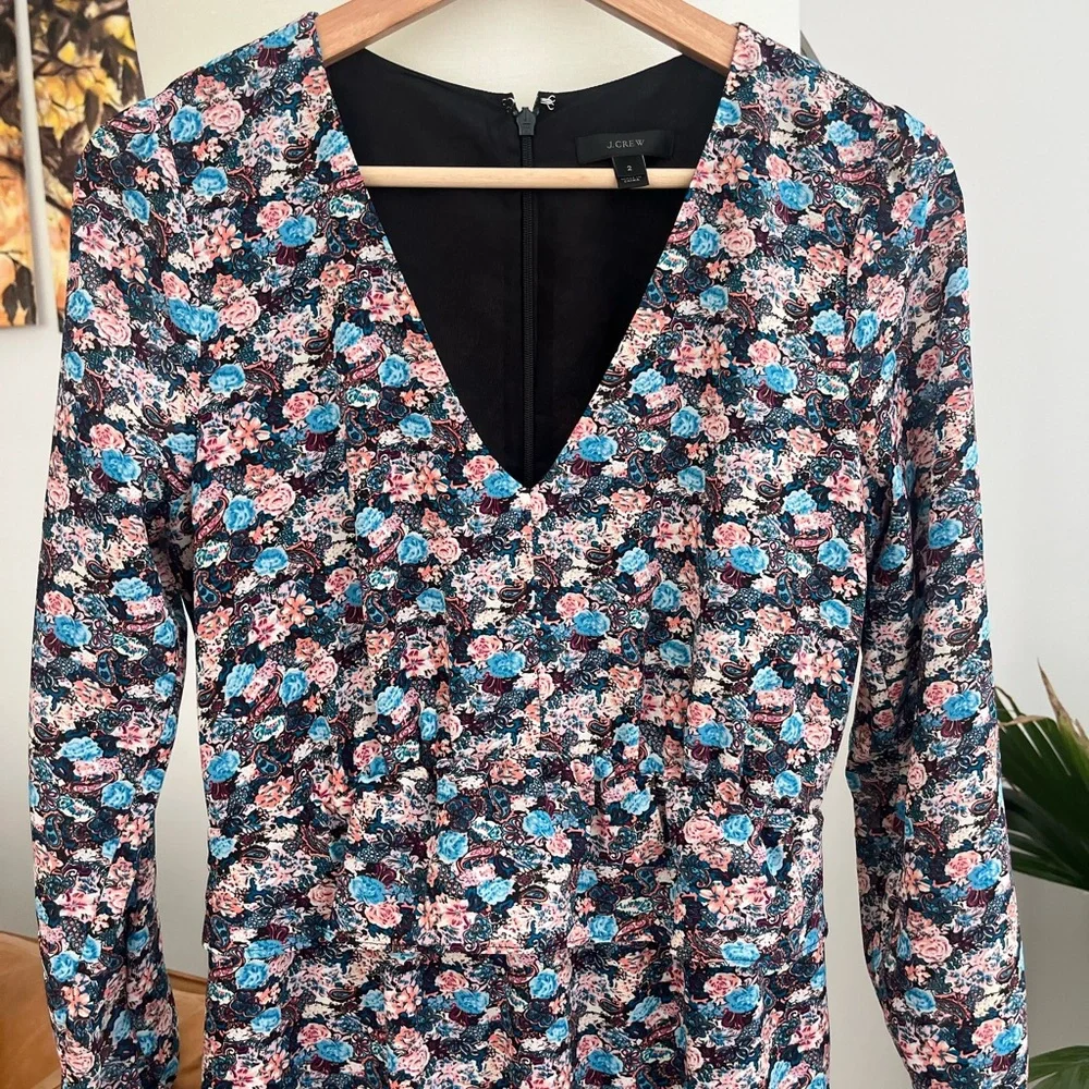 J. Crew Long Sleeve Ruffle Midi Dress - Picture 5 of 8
